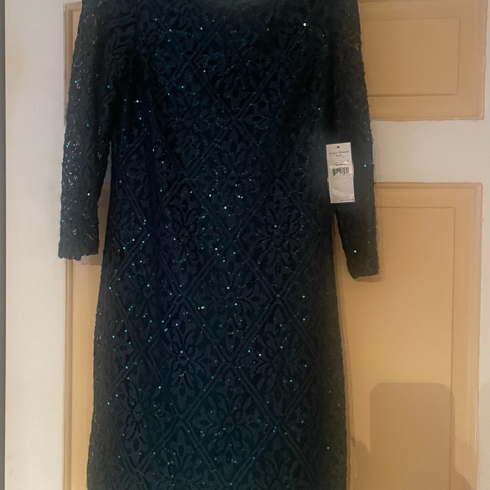 Jessica Howard Navy Lace Long Sleeve Dress